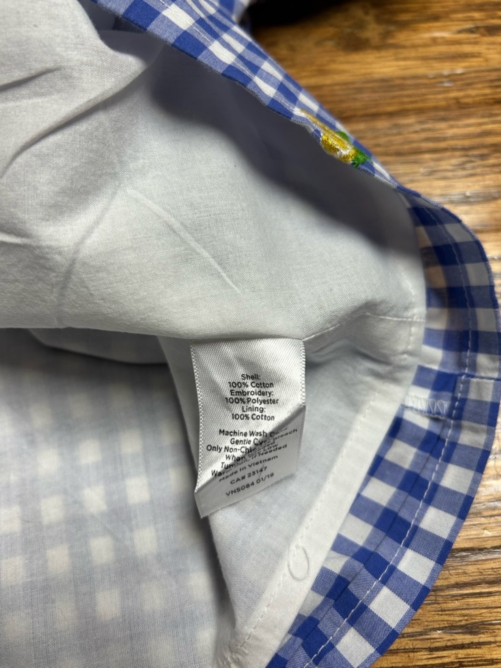 Dress 20WP lined 100% cotton 35” length 24” pit to pit flat blue gingham lemons - Picture 10 of 10
